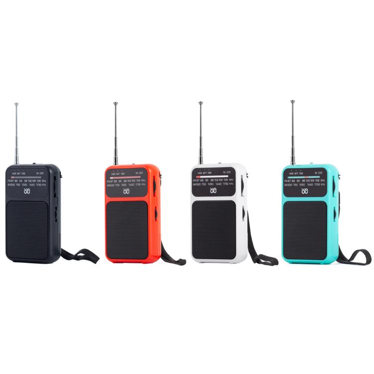 W-209 Mini Portable Rechargeable / Battery Dual-mode Powered Pointer FM Radio with Flashlight(White) - Radio Player by PMC TechLife | Online Shopping South Africa | PMC TechLife | Buy Now Pay Later Mobicred