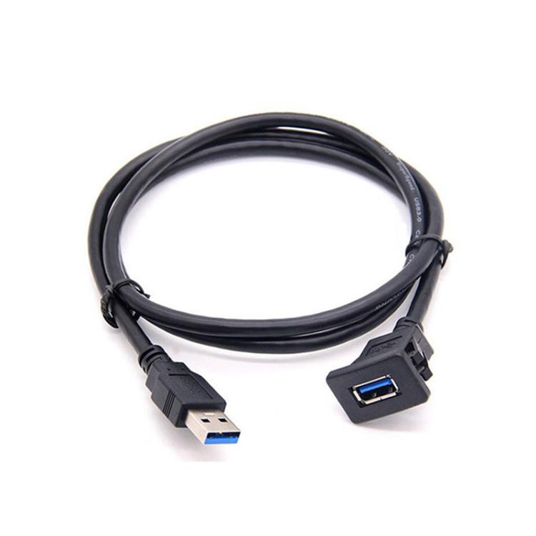 1m Square Snap-On USB3.0 Compatible 2.0 Car Boat Motorcycle Instrument Panel Extension Cable - DIY Cables by PMc TechLife | Online Shopping South Africa | PMc TechLife | Buy Now Pay Later Mobicred