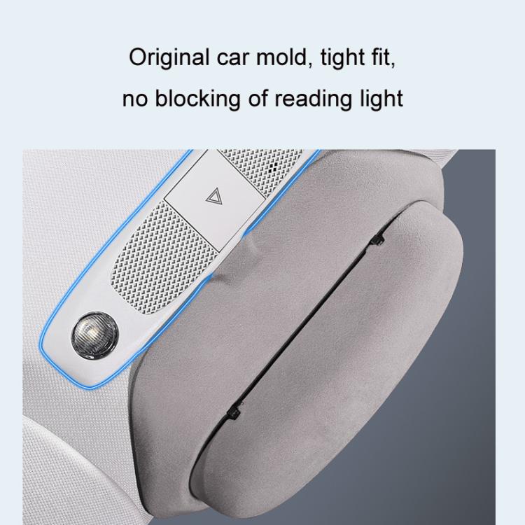 For Tesla Suede Leather Glasses Storage Box, Model: Model Y Beige - Sunglasses & Glasses Clips by PMc TechLife | Online Shopping South Africa | PMc TechLife | Buy Now Pay Later Mobicred