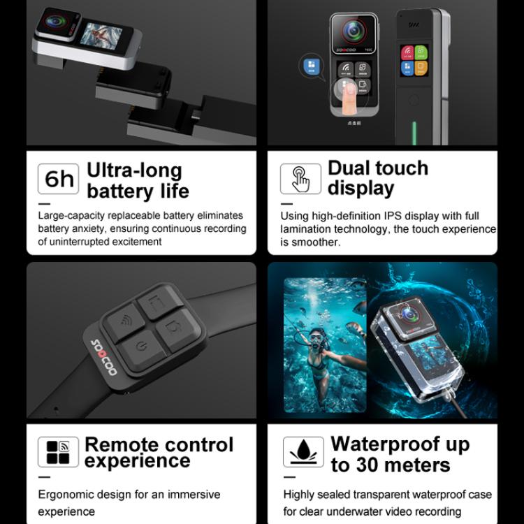 SOOCOO SAW1 With 64G Memory Card 4K HD Anti-Shake Waterproof Motorcycle Riding Recorder Chest Head Mounted Diving Thumb Camera - free shipping - PMC TechLife - Order now!