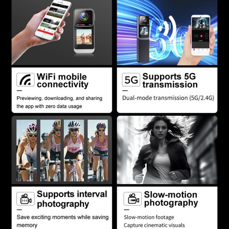 SOOCOO SAW1 With 64G Memory Card 4K HD Anti-Shake Waterproof Motorcycle Riding Recorder Chest Head Mounted Diving Thumb Camera - free shipping - PMC TechLife - Order now!