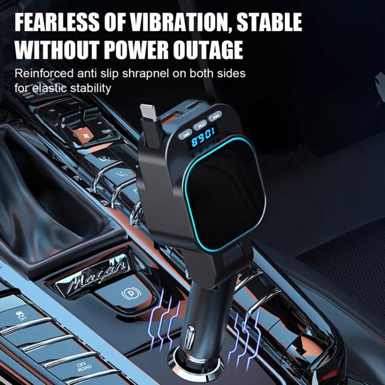 BC97 Dual Retractable Cable Car Charger Automobile Bluetooth MP3 Player - Car Charger by PMc TechLife | Online Shopping South Africa | PMc TechLife | Buy Now Pay Later Mobicred