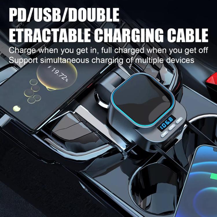 BC97 Dual Retractable Cable Car Charger Automobile Bluetooth MP3 Player - Car Charger by PMc TechLife | Online Shopping South Africa | PMc TechLife | Buy Now Pay Later Mobicred