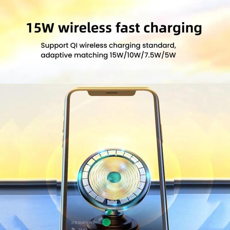 15W Car Magnetic Wireless Charging Phone Holder Alloy Base, Spec: Air Outlet Black - Wireless Charger Holders by PMc TechLife | Online Shopping South Africa | PMc TechLife | Buy Now Pay Later Mobicred