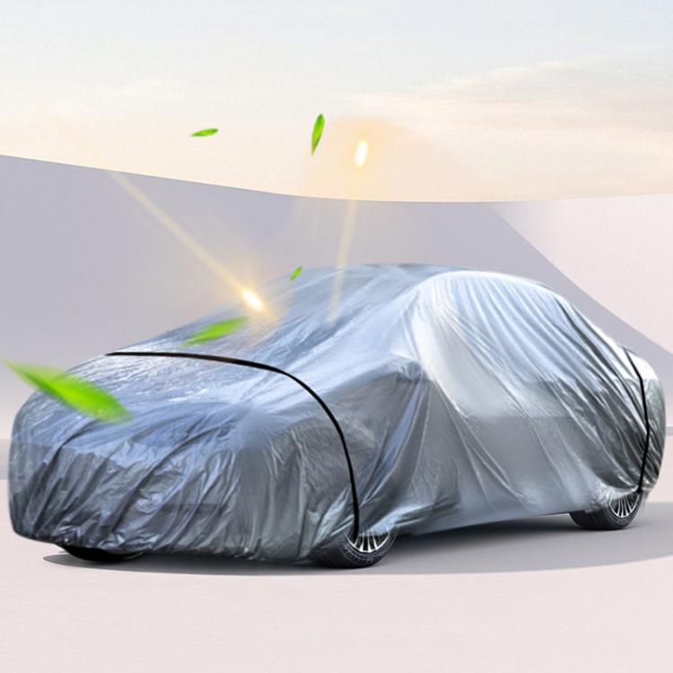 Car PE Film Waterproof And Dustproof Four Seasons Universal Coat Cover, Size: L(Silver Gray) - PE Material by PMC TechLife | Online Shopping South Africa | PMC TechLife | Buy Now Pay Later Mobicred