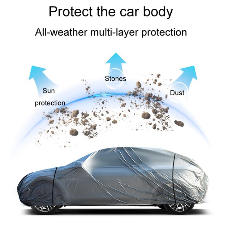 Car PE Film Waterproof And Dustproof Four Seasons Universal Coat Cover, Size: XXL(Silver Gray) - PE Material by PMc TechLife | Online Shopping South Africa | PMc TechLife | Buy Now Pay Later Mobicred