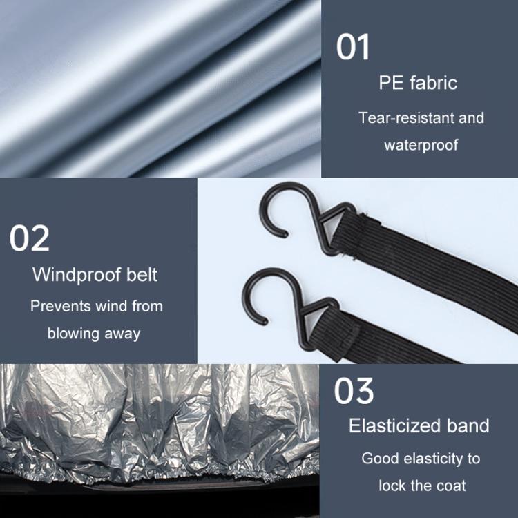 Car PE Film Waterproof And Dustproof Four Seasons Universal Coat Cover, Size: M(Silver Gray) - PE Material by PMC TechLife | Online Shopping South Africa | PMC TechLife | Buy Now Pay Later Mobicred