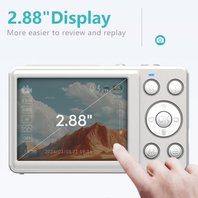 Anytek S7 4K HD Digital Camera Self-Timer Travel Camera Student Kids Card Camera(White) - free shipping - PMC TechLife - Order now!