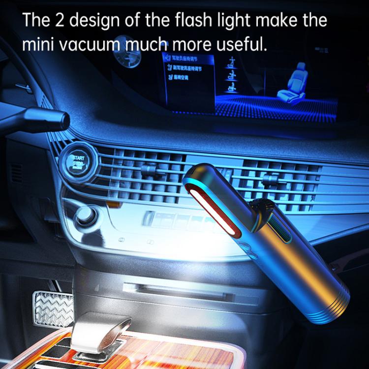 V8 Car Mini Portable Powerful Suction LED Flashing Warning Light Outdoor Lighting Vacuum Cleaner - Vacuum Cleaner by PMc TechLife | Online Shopping South Africa | PMc TechLife | Buy Now Pay Later Mobicred
