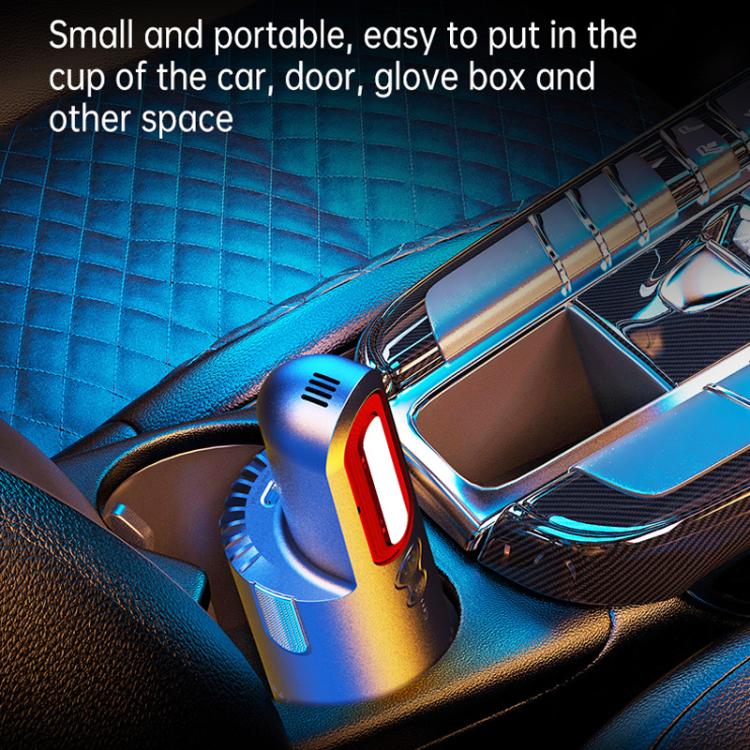 V8 Car Mini Portable Powerful Suction LED Flashing Warning Light Outdoor Lighting Vacuum Cleaner - Vacuum Cleaner by PMc TechLife | Online Shopping South Africa | PMc TechLife | Buy Now Pay Later Mobicred