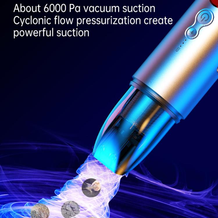 V8 Car Mini Portable Powerful Suction LED Flashing Warning Light Outdoor Lighting Vacuum Cleaner - Vacuum Cleaner by PMc TechLife | Online Shopping South Africa | PMc TechLife | Buy Now Pay Later Mobicred