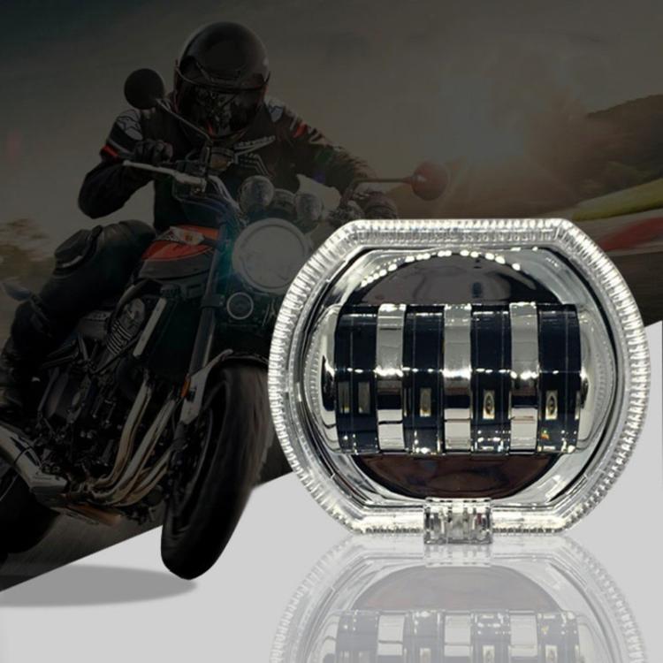 Motorcycle Electric Vehicle General Modification LED Headlight 4 Beads Double Lens Lamps, Style: Ice Blue Aperture+Red Devil Eye - Headlights by PMc TechLife | Online Shopping South Africa | PMc TechLife | Buy Now Pay Later Mobicred