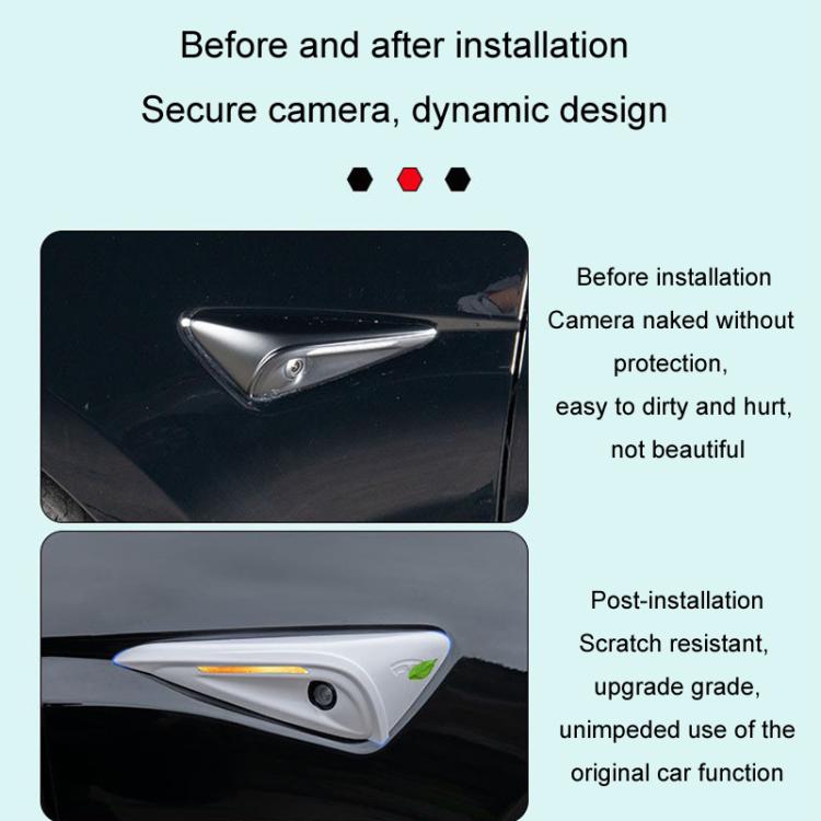 For Tesla 2024 Model 3 Fenders Side Labels Camera Cover Stickers, Color: Bright Red - Decorative Sticker by PMC TechLife | Online Shopping South Africa | PMC TechLife | Buy Now Pay Later Mobicred