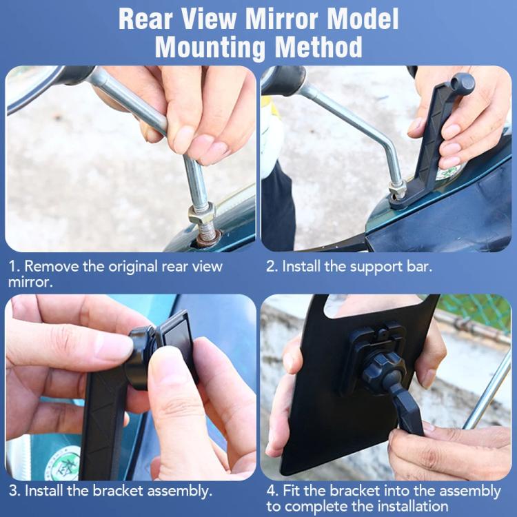 Bicycle Waterproof Phone Bag Mount Stand 360 Degree Rotation Motorcycle Bike Cellphone Holder, Spec: Rearview Mirror Model - free shipping - PMc TechLife - Order now!