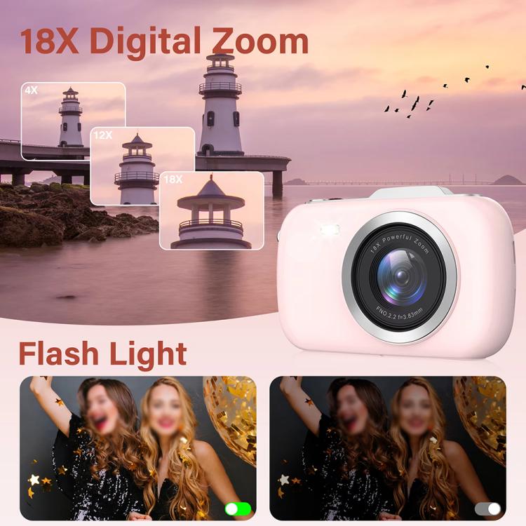 G7-A 2.8-inch 18X Digital Zoom 4K HD Beauty Digital Camera(Pink + OTG) - Children Cameras by PMC TechLife | Online Shopping South Africa | PMC TechLife | Buy Now Pay Later Mobicred