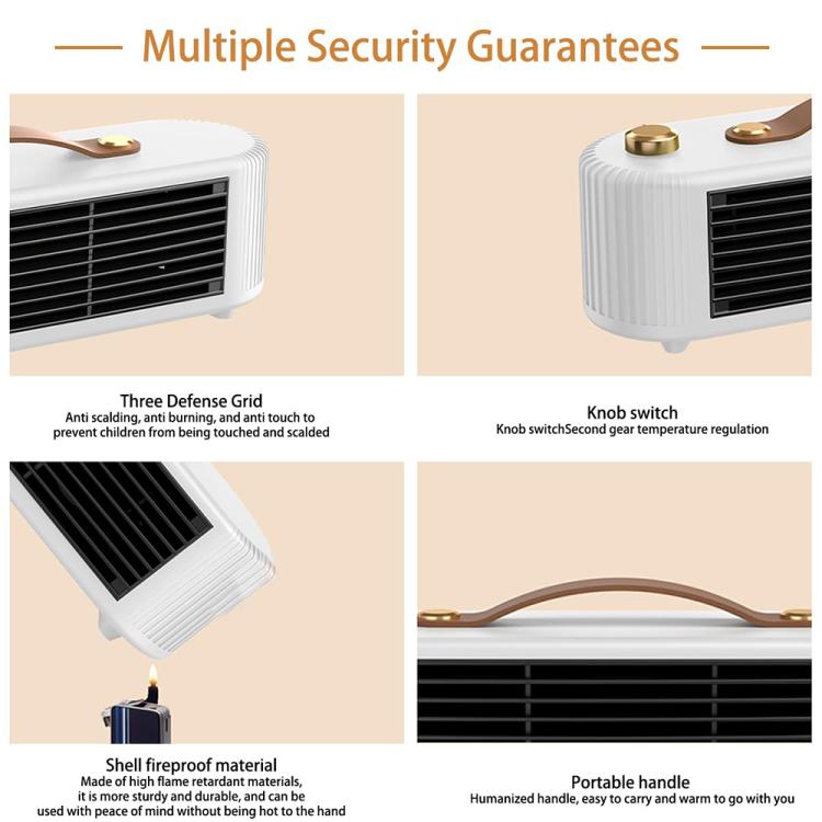 FS007 800W Home Desktop Heater Large Area PTC Heating Device, Spec: UK Plug(White) - Electric Heaters by PMC TechLife | Online Shopping South Africa | PMC TechLife | Buy Now Pay Later Mobicred