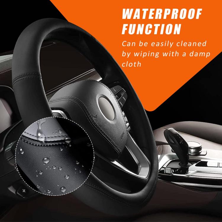 38cm Cars Universal Microfiber Steering Wheel Cover(Black) - Steering Wheel Accessories by PMc TechLife | Online Shopping South Africa | PMc TechLife | Buy Now Pay Later Mobicred