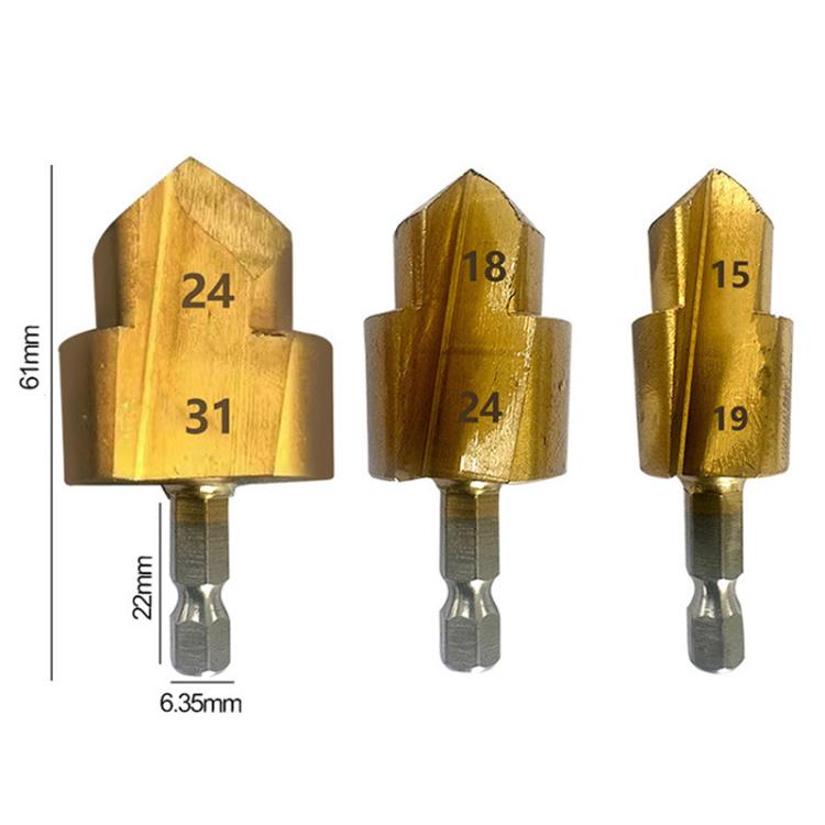 3pcs / Set 20 / 25 / 32 Hexagonal Shank PPR Step Drill Bits Leak Repairing And Connecting Tools - free shipping - PMc TechLife - Order now!