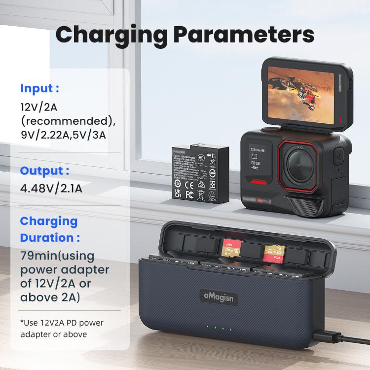 For Insta360 Ace Pro 2 Battery aMagisn Fast Charging Box Charger Storage Compartment - free shipping - PMC TechLife - Order now!