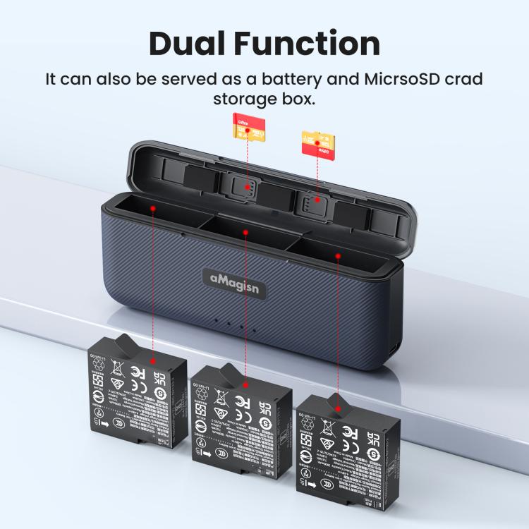 For Insta360 Ace Pro 2 Battery aMagisn Fast Charging Box Charger Storage Compartment - free shipping - PMC TechLife - Order now!