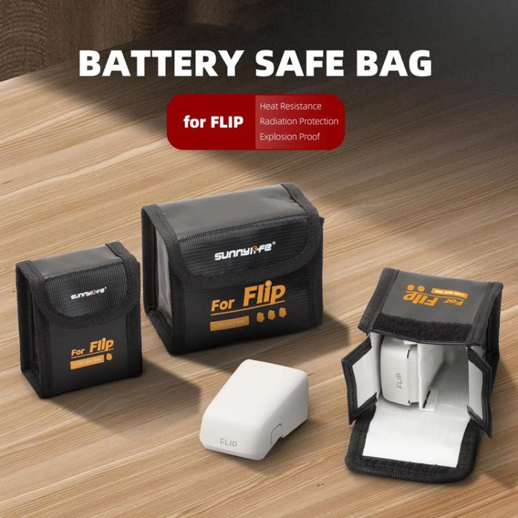 For DJI Flip Sunnylife Battery Explosion Proof Bag Li-ion Safety Storage Bag Flame Retardant Protective Bag Medium (For 2 Batteries) - free shipping - PMC TechLife - Order now!