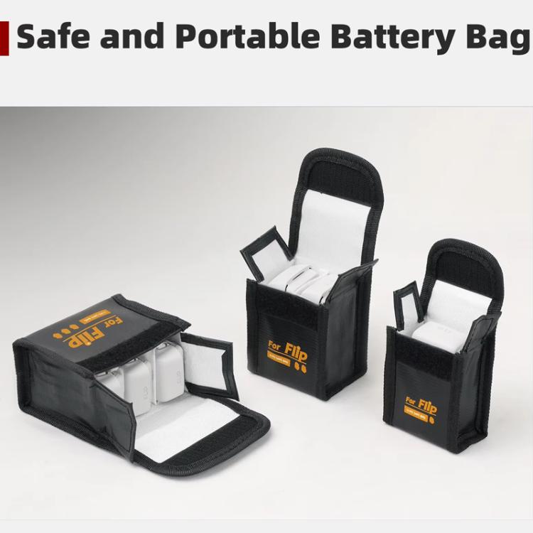 For DJI Flip Sunnylife Battery Explosion Proof Bag Li-ion Safety Storage Bag Flame Retardant Protective Bag Large (For 2 Batteries) - free shipping - PMC TechLife - Order now!