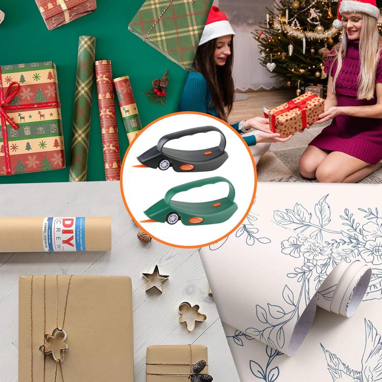 NBJ1 Roll Wrapping Paper Cutter with Handle Paper Cutter(Green) - Tools by PMc TechLife | Online Shopping South Africa | PMc TechLife | Buy Now Pay Later Mobicred