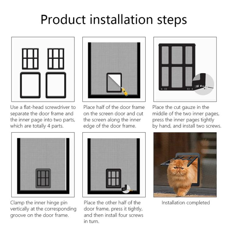 25 x 31.5cm Pet Screen Door Cats And Dogs Free Entry and Exit Lattice Door(Black) - Pet Screen Doors by PMC TechLife | Online Shopping South Africa | PMC TechLife | Buy Now Pay Later Mobicred