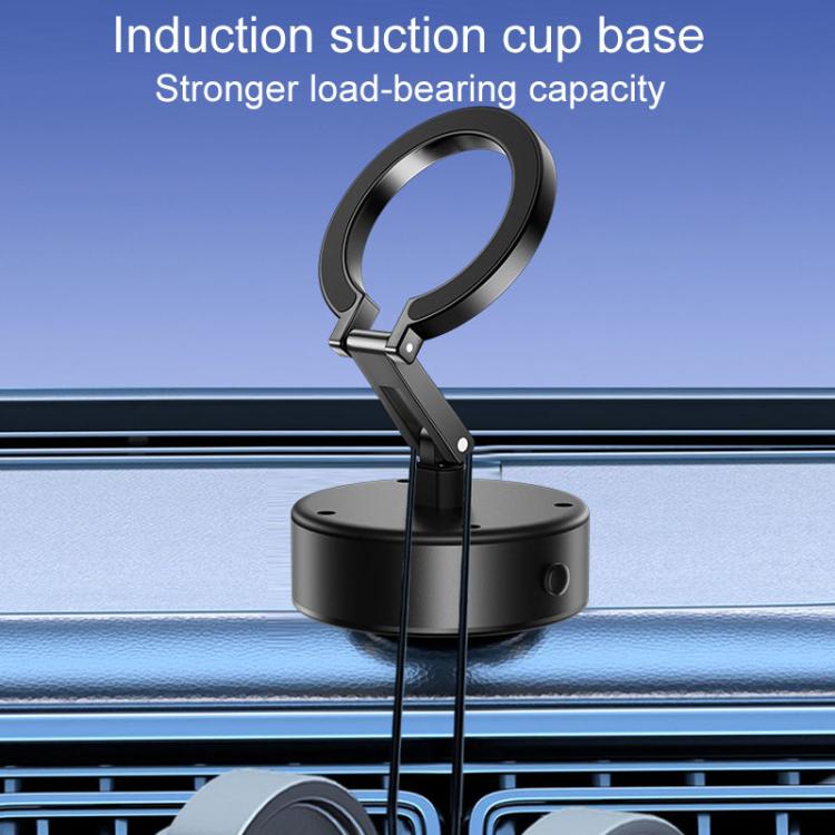 M17 Electrical Suction Cup Mobile Phone Car Holder Folding Rotating Magnetic Suction Navigation Stand(Silver) - Universal Car Holders by PMc TechLife | Online Shopping South Africa | PMc TechLife | Buy Now Pay Later Mobicred