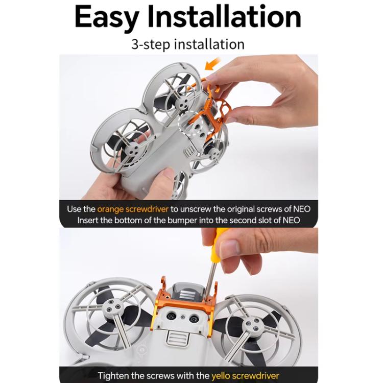 For DJI Neo RCSTQ Aluminum Alloy Crash Bar Convenient Quick Release Protective Stand(Orange) - free shipping - PMC TechLife - Order now!