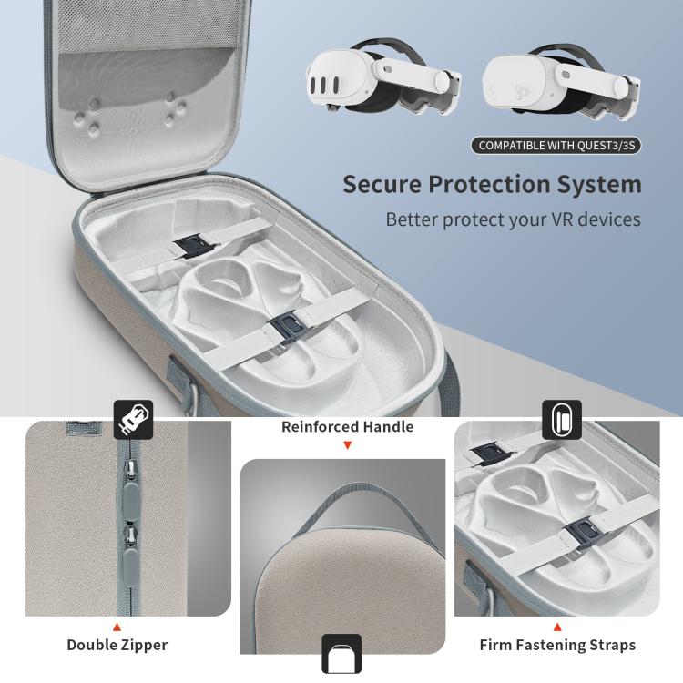 For Meta Quest 3S / 3 VR Headset JYS Storage Bag Handbag(Gray) - free shipping - PMC TechLife - Order now!