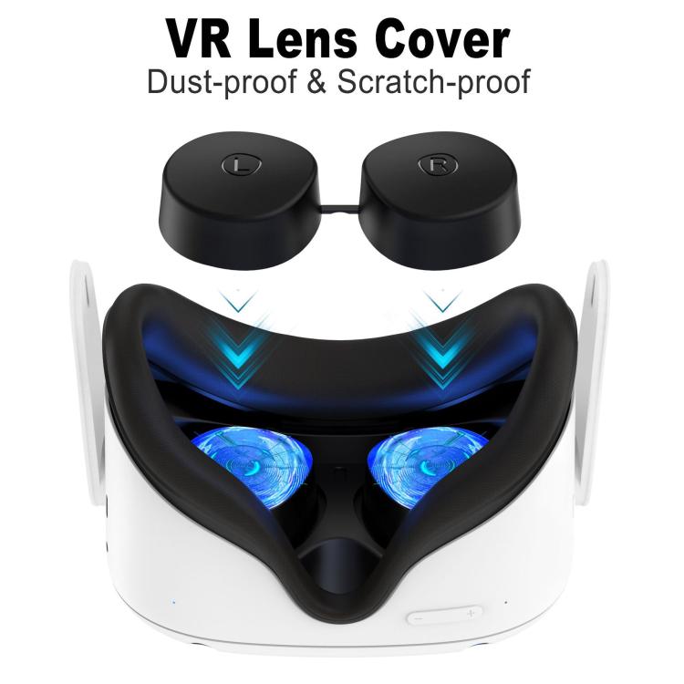 For Meta Quest 3S / Quest 2 VR Lens TPU Protective Cover(Black) - VR Accessories by PMC TechLife | Online Shopping South Africa | PMC TechLife | Buy Now Pay Later Mobicred