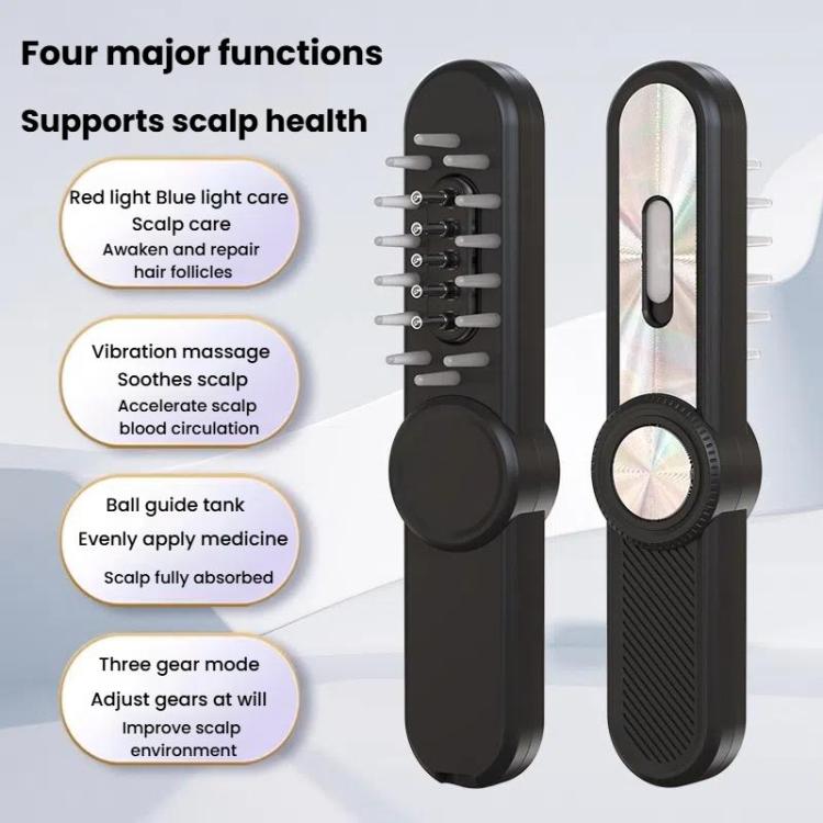 Hair Oil Applicator Roller Ball Red / Blue Light Electric Massage Comb Hair Regrowth Conductive Comb(White) - free shipping - PMC TechLife - Order now!