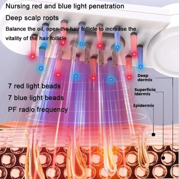 Hair Oil Applicator Roller Ball Red / Blue Light Electric Massage Comb Hair Regrowth Conductive Comb(Pink) - free shipping - PMC TechLife - Order now!
