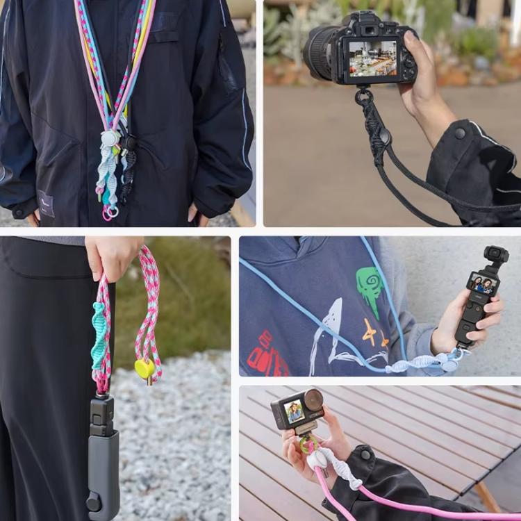 BRDRC Sport Camera Lanyard With 1/4 Inch Screw Anti-Lost Crossbody Lanyard(Yellow Rope White Knot) - Camera Strap by BRDRC | Online Shopping South Africa | PMc TechLife | Buy Now Pay Later Mobicred