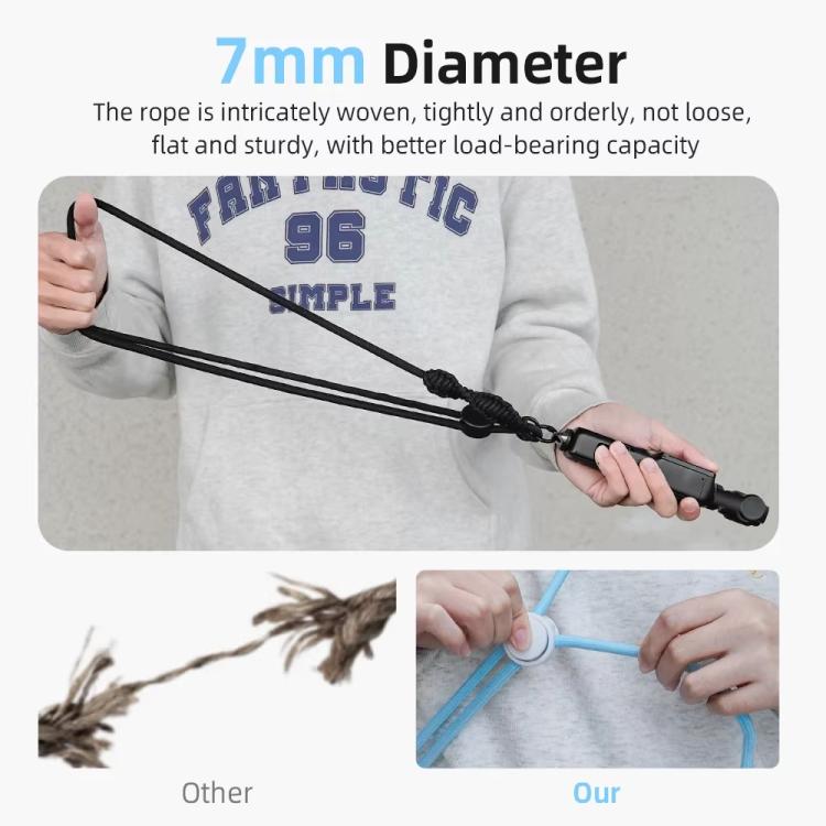 BRDRC Sport Camera Lanyard With 1/4 Inch Screw Anti-Lost Crossbody Lanyard(Black Rope Gray Knot) - Camera Strap by BRDRC | Online Shopping South Africa | PMc TechLife | Buy Now Pay Later Mobicred