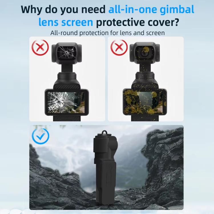 For DJI OSMO Pocket 3 BRDRC Lens Cap Camera Case Screen Protector Accessories(Black) - free shipping - PMC TechLife - Order now!