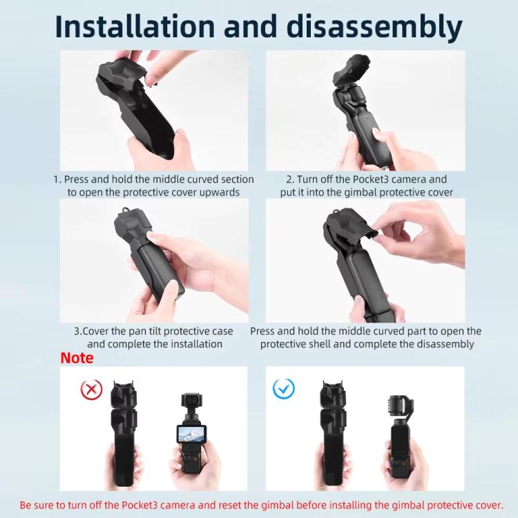 For DJI OSMO Pocket 3 BRDRC Lens Cap Camera Case Screen Protector Accessories(Blue) - free shipping - PMC TechLife - Order now!