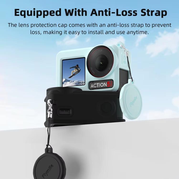 For DJI Osmo Action 3 / 4 / 5 Pro Flymile Silicone Cover Sport Camera Lens Drop Cases(Black) - free shipping - PMC TechLife - Order now!