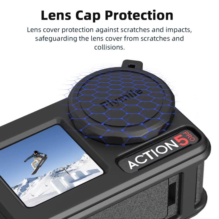 For DJI Osmo Action 3 / 4 / 5 Pro Flymile Silicone Cover Sport Camera Lens Drop Cases(Black) - free shipping - PMC TechLife - Order now!