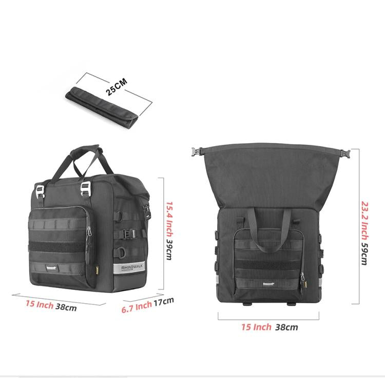 Rhinowalk MTR2050 25L-32L Expandable Large Capacity Quick-release Motorcycle Side Bag(Black) - free shipping - PMc TechLife - Order now!