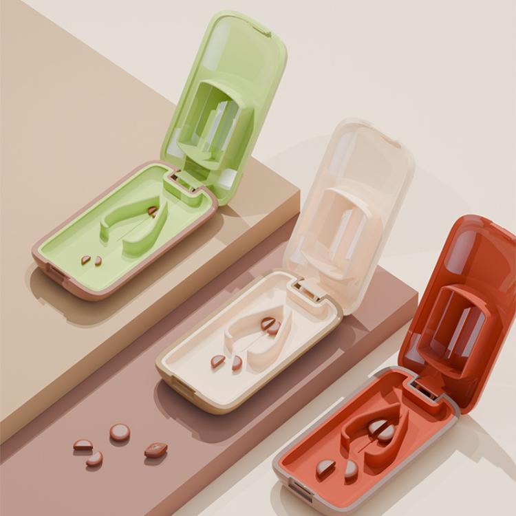 Lightweight Pill Cutter Box Portable Tablet Cutting Dispensing Pill Box(Caramel Brown) - free shipping - PMC TechLife - Order now!