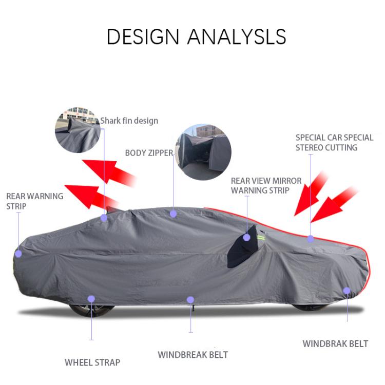 Hatchback Car EVA Plus Velvet Thickened Heat Insulation Sunshade With Shark Fin, Size: XXL 5.2x1.85x1.75m - PE Material by PMc TechLife | Online Shopping South Africa | PMc TechLife | Buy Now Pay Later Mobicred