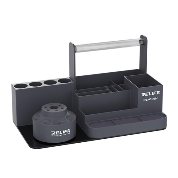 RELIFE RL-001H Rotary Organizer Cell Phone Repair Tool Parts Screwdriver Storage Rack(Gray) - free shipping - PMC TechLife - Order now!