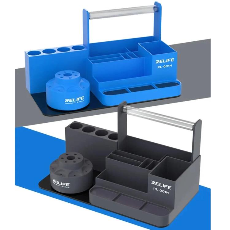 RELIFE RL-001H Rotary Organizer Cell Phone Repair Tool Parts Screwdriver Storage Rack(Gray) - free shipping - PMC TechLife - Order now!