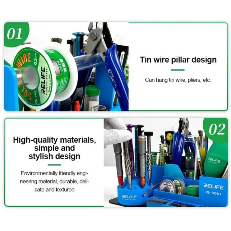 RELIFE RL-001H Rotary Organizer Cell Phone Repair Tool Parts Screwdriver Storage Rack(Gray) - free shipping - PMC TechLife - Order now!