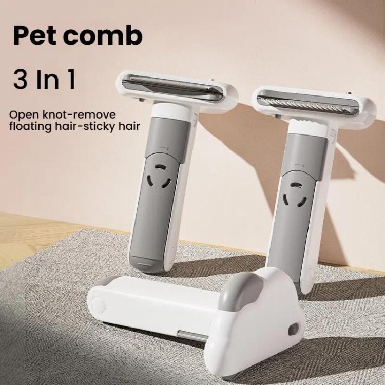 3-in-1 Pet Grooming Comb Sticky Roller for Cats and Dogs, Removes Loose Hair, Detangles, Spec: Large Curved - Brushes & Combs by PMC TechLife | Online Shopping South Africa | PMC TechLife | Buy Now Pay Later Mobicred