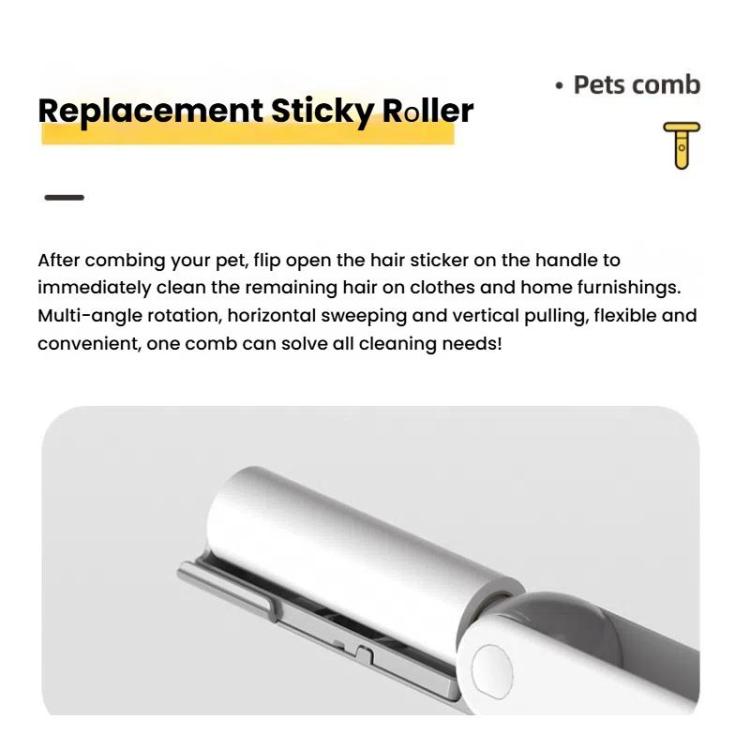 3-in-1 Pet Grooming Comb Sticky Roller for Cats and Dogs, Removes Loose Hair, Detangles, Spec: Small Curved - Brushes & Combs by PMC TechLife | Online Shopping South Africa | PMC TechLife | Buy Now Pay Later Mobicred