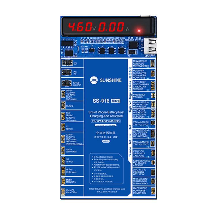 SUNSHINE SS-916 Ultra Charging Activation Fixture 5-9V Adaptive Voltage Support iPhone 16 Series and Android Models - Test Tools by SUNSHINE | Online Shopping South Africa | PMC TechLife | Buy Now Pay Later Mobicred