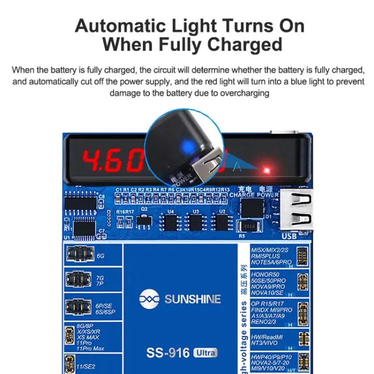 SUNSHINE SS-916 Ultra Charging Activation Fixture 5-9V Adaptive Voltage Support iPhone 16 Series and Android Models - Test Tools by SUNSHINE | Online Shopping South Africa | PMC TechLife | Buy Now Pay Later Mobicred
